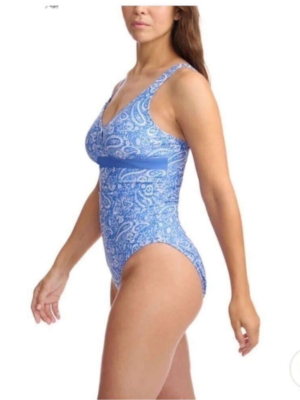 Lole blue white paisley print one piece swimsuit NEW with tags Size 16